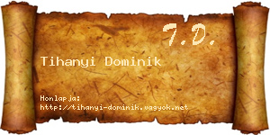 Tihanyi Dominik névjegykártya